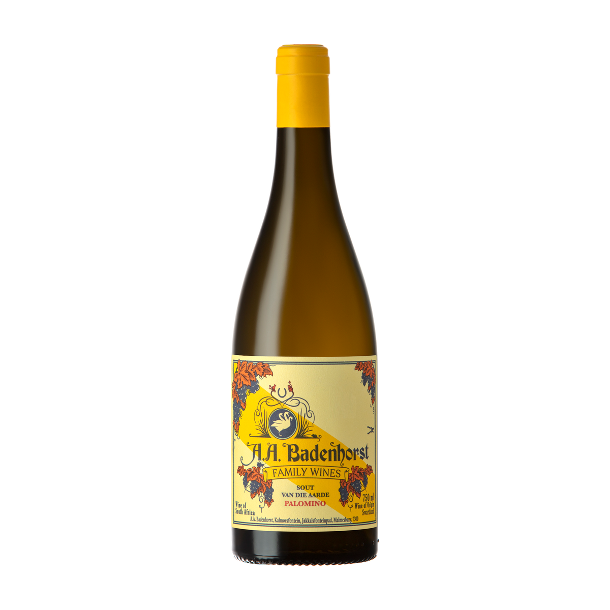 Bottle of Sout van die Aarde Palomino by AA Badenhorst Family Wines