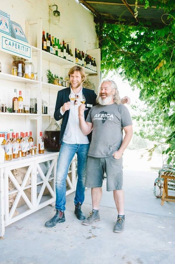 Adi and Lars enjoying a Caperitif cocktail