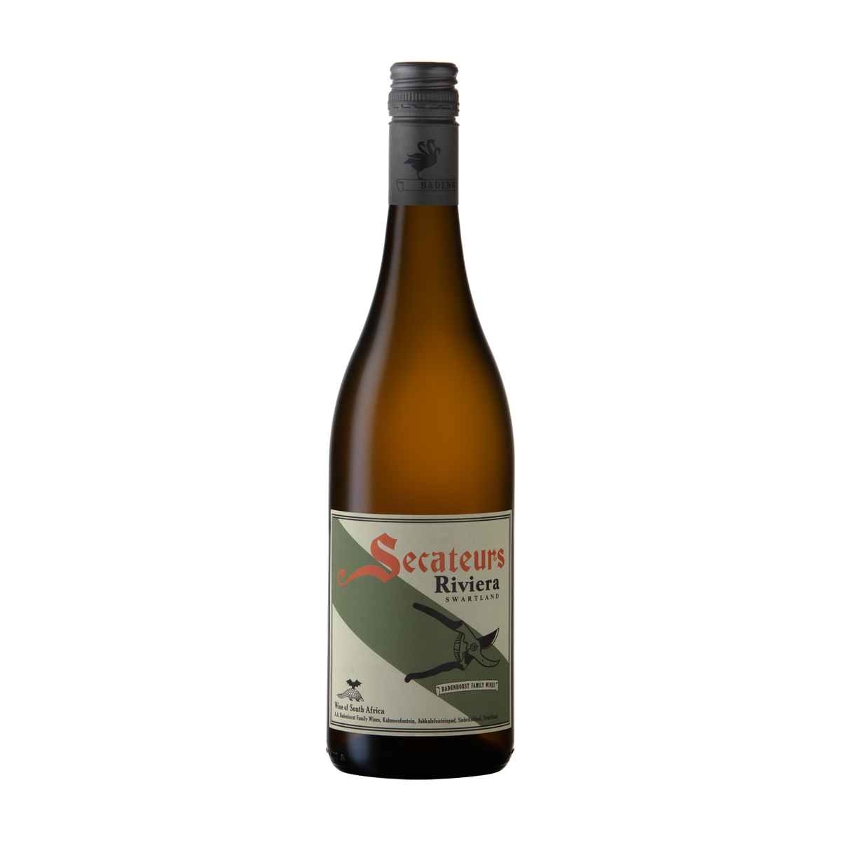 Bottle of Secateurs Riviera by AA Badenhorst Family Wines