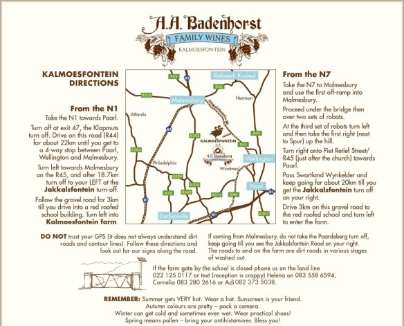 Directions to Kalmoesfontein